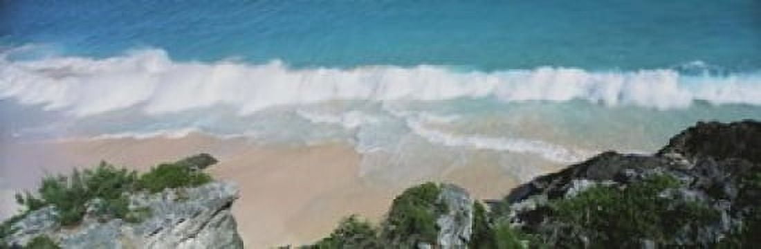 High angle view of waves in the ocean Atlantic Ocean Bermuda Canvas Art - Panoramic Images (18 x 6)