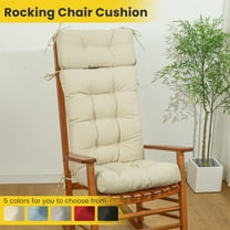 Millsilo High Back Rocking Chair Cushion, 52 x 19 x 4" Tufted Seat Pad with Ties & Non-Slip Bottom, Adjustable Lumbar Pillow, Breathable Soft Fabric
