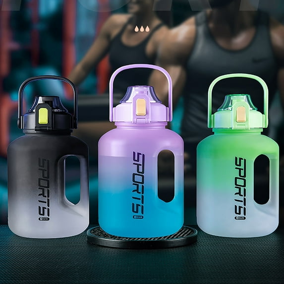 High-capacity sports water bottle | Extra-large hydration jug for gym, fitness, outdoor, travel | Durable high-temperature-resistant plastic | Leakproof | Multiple colors | Portable