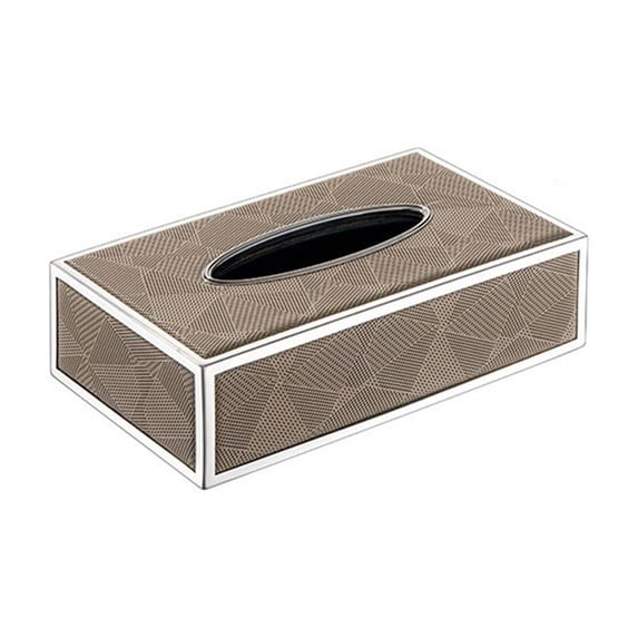High-color Stainless Steel Leather Tissue Box Living Room Coffee Table Ornaments Dining Table Upscale Drawer Box