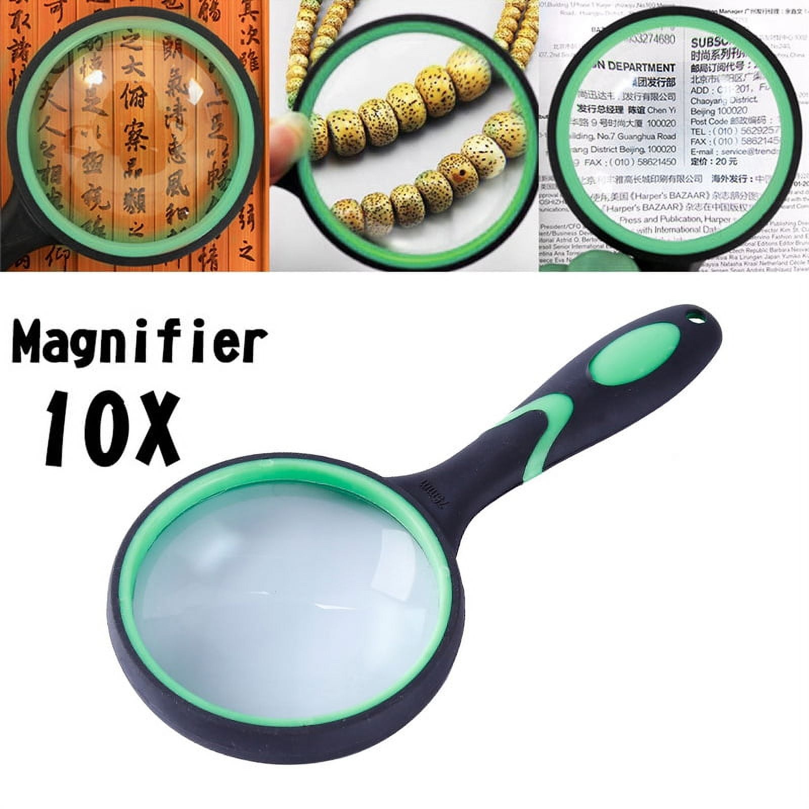 High definition 10x handheld magnifier magnifying glass reading jewelry