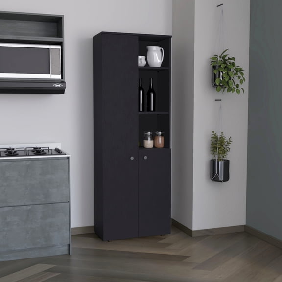 High - density Chipboard 67" Unit with 2 Doors / Modern Pantry Organization