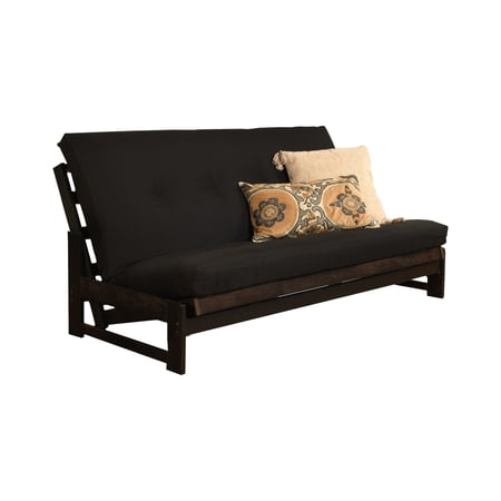 High-density Foam Full-size Black Twill Futon Mattress-Frame Not Included