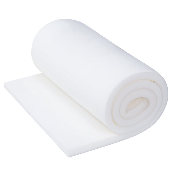 Millsilo High Density Upholstery Foam Pad for Sofa & Bench Seating, 24 x 72 x 2" Rectangular Cushion Replacement Foam, DIY Cuttable, White