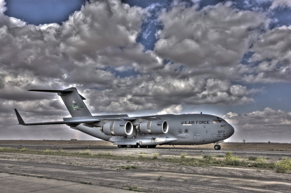 High dynamic range image of a C-17 Globemaster as it was unloading Canvas Art - Terry MooreStocktrek Images (17 x 12)