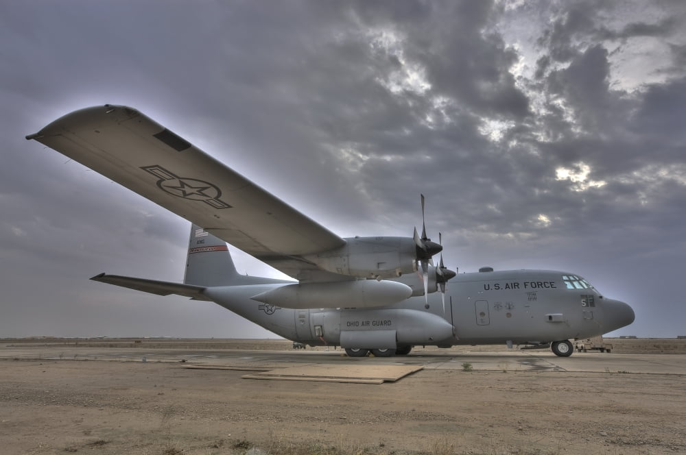 High dynamic range image of a US Air Force C-130 Hercules Canvas Art - Terry MooreStocktrek Images (17 x 12)