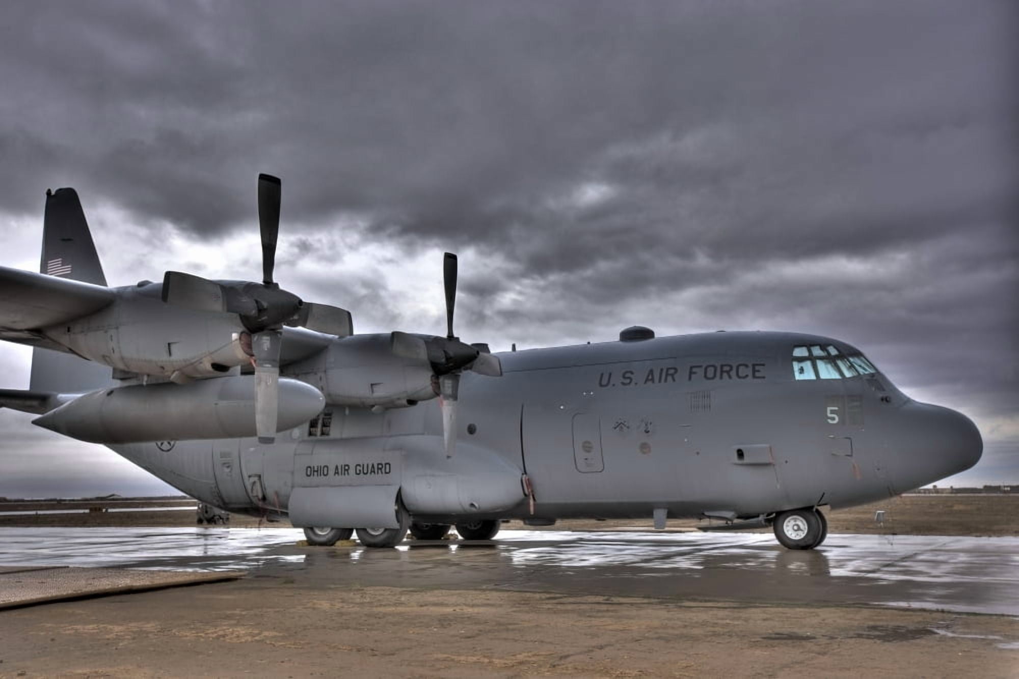 High dynamic range image of a US Air Force C-130 Hercules Canvas Art - Terry MooreStocktrek Images (18 x 12)