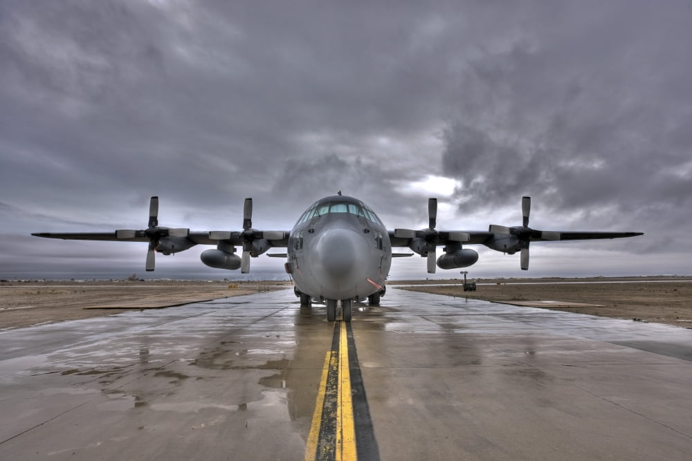 High dynamic range image of a US Air Force C-130 Hercules Canvas Art - Terry MooreStocktrek Images (18 x 12)
