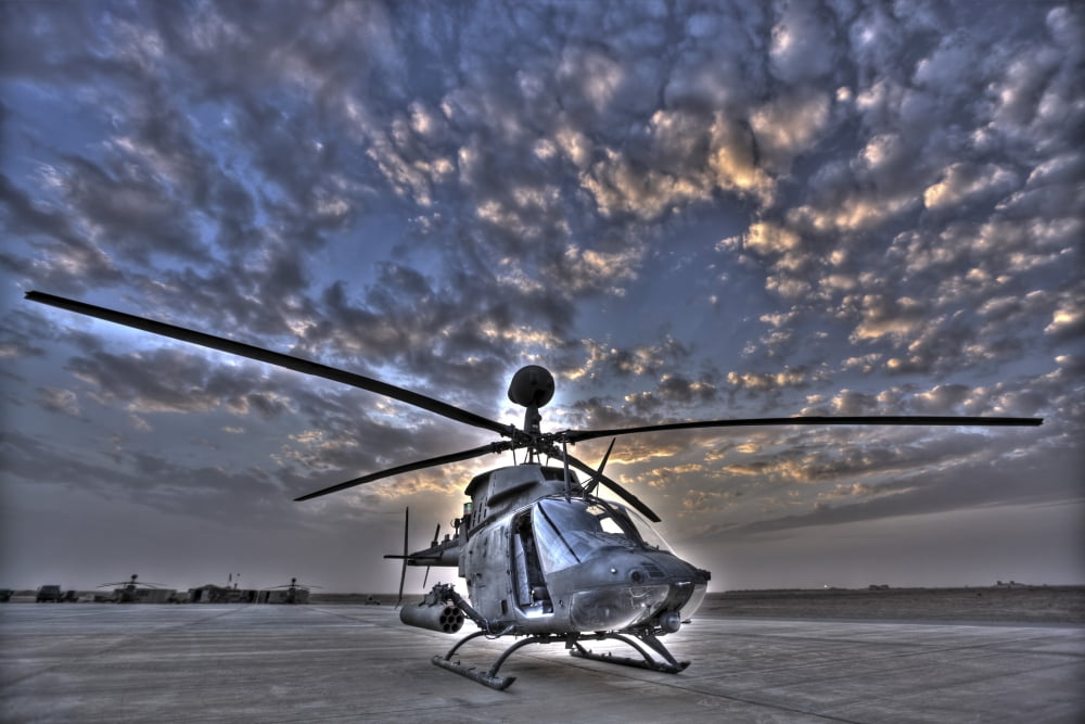 High dynamic range image of a stationary Kiowa OH-58D helicopter Canvas Art - Terry MooreStocktrek Images (17 x 12)