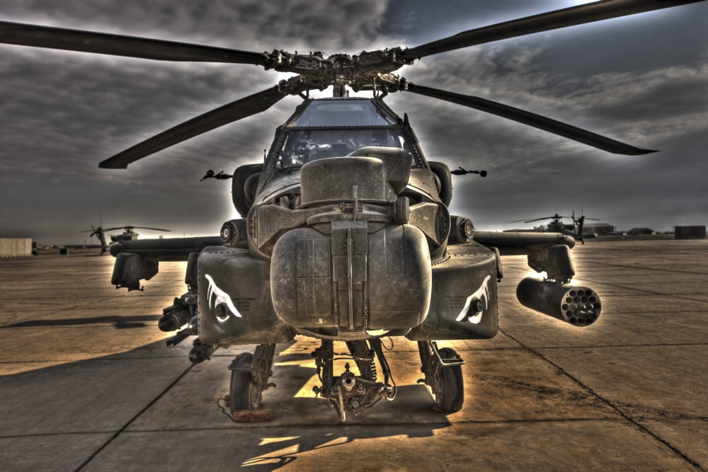High dynamic range photo of an AH-64D Apache Longbow Block III attack helicopter Canvas Art - Terry MooreStocktrek Images (17 x 12)