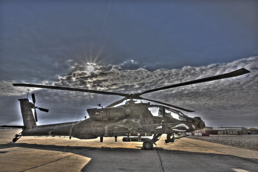 High dynamic range photo of an AH-64D Apache Longbow Block III attack helicopter Canvas Art - Terry MooreStocktrek Images (17 x 12)