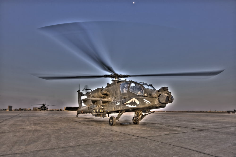 High dynamic range photo of an AH-64D Apache Longbow Block III attack helicopter Canvas Art - Terry MooreStocktrek Images (35 x 23)