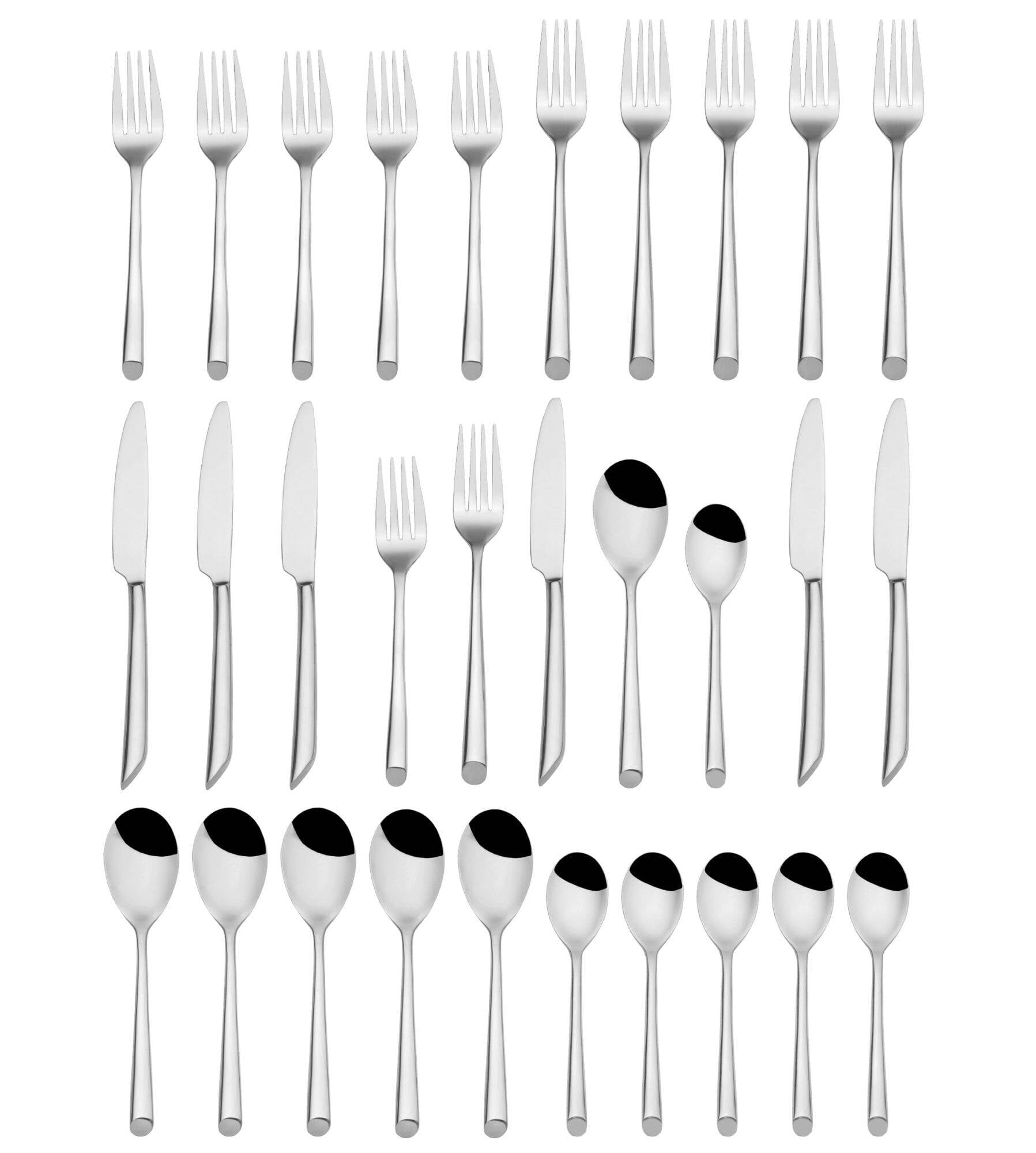 Towle Silversmiths Towle Living Wave 20-Piece Forged Stainless Steel Flatware Set, Service for 4