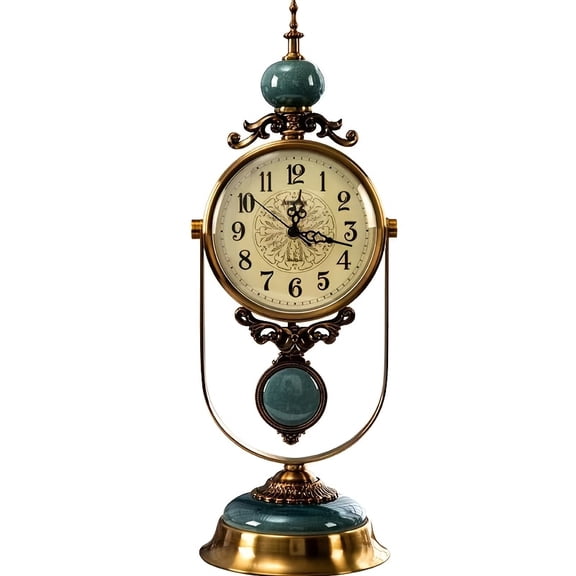 High-end Atmosphere, American Retro Grandfather Clock, Living Room, European-style Light Luxury Household Clock, Table, Pendulum Clock, Table Clock, SittingPendulum Pieces (New Year/Valentine's Day)