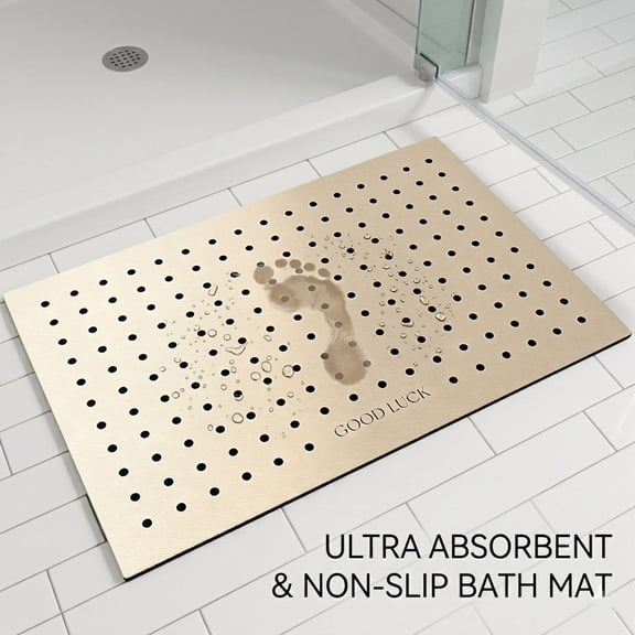 High-end Bathroom Washable Absorbent Mat,Super Absorbent Advanced Materials,Non-Slip Backing Easy Clean,Versatile Kitchen Laundry Room,16.9*31.4 in 1 PCS