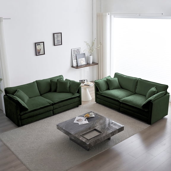 High - end Chenille Upholstery - Customizable Sofa Layout - Living Room Decor - Relaxing Atmosphere