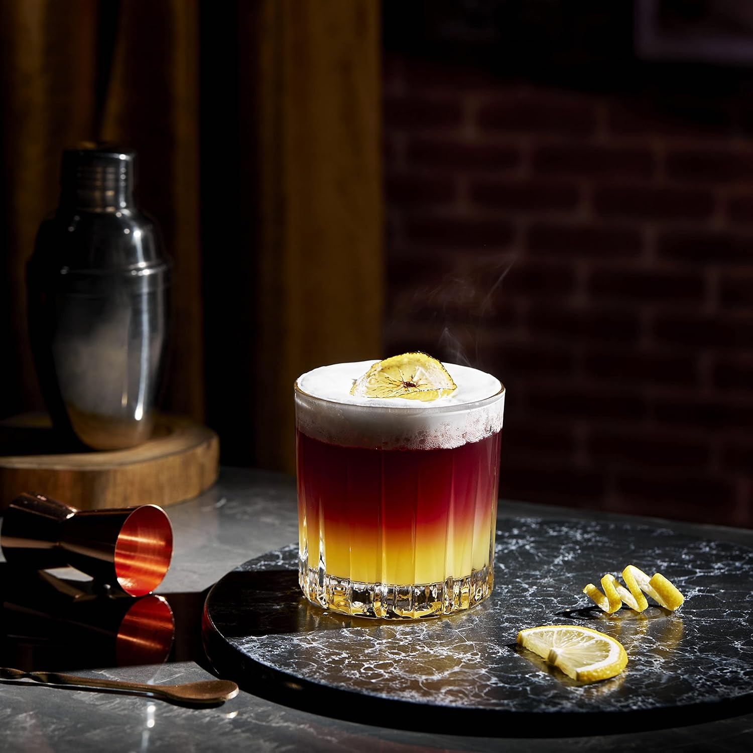 Highend Double Rock Old Fashioned Whiskey Glasses Set of 6 Cocktail