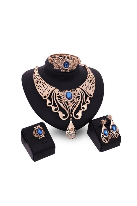High-end Necklace Earrings Bracelet Ring Set
