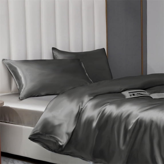 High-end Satin Queen Duvet Cover Set Comfortable Silky King Size Bedding Set Soft Skin-friendly Blanket Cover Sets Twin NO Sheet