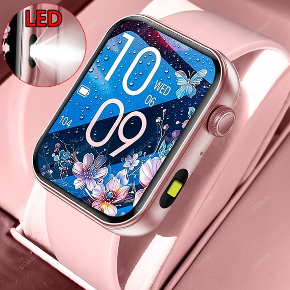 High-end Women's Smart Watch: Call Function, Built-in Flashlight, Alarm Clock, Music Control, Sedentary Reminder, Calorie & Fitness Tracker, 100+ Sports Modes, iPhone/Android Compatible
