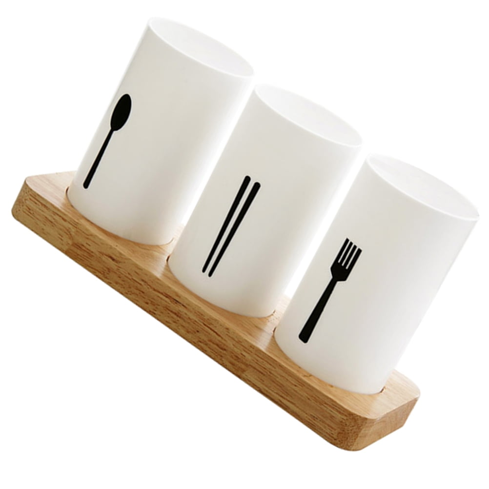Highend Wood Base Kitchen Drain Chopstick Storage Container for Home