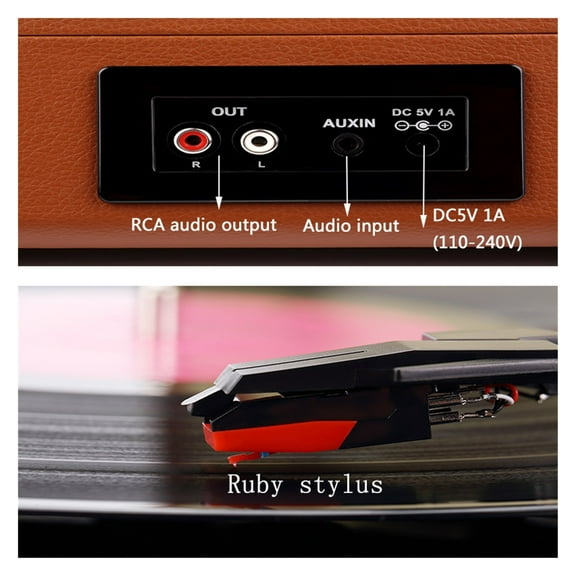 High-end portable luggage gramophone vinyl record player Bluetooth 5.0 turntable 33 45 78RPM gramophone retro record player ,Easy to Install