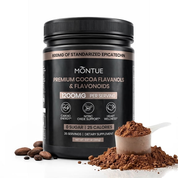 High-flavanol cocoa powder (contains 1200 mg of flavanols and flavonoid supplements). Flavanols (epicatechin) are beneficial for heart health, promote nitric oxide production, and boost energy levels