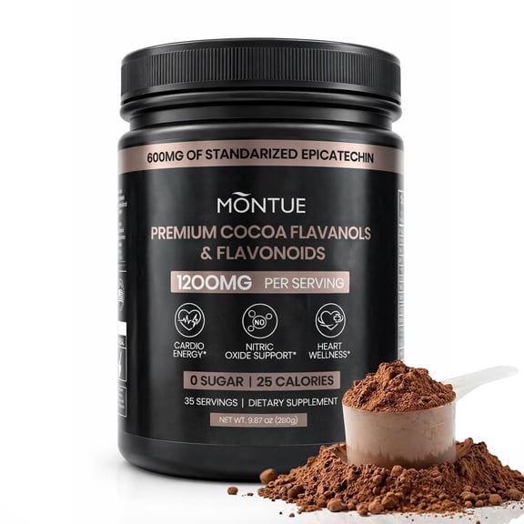 High-flavanol cocoa powder (contains 1200 mg of flavanols and flavonoid supplements). Flavanols (epicatechin) are beneficial for heart health, promote nitric oxide production, and boost energy levels