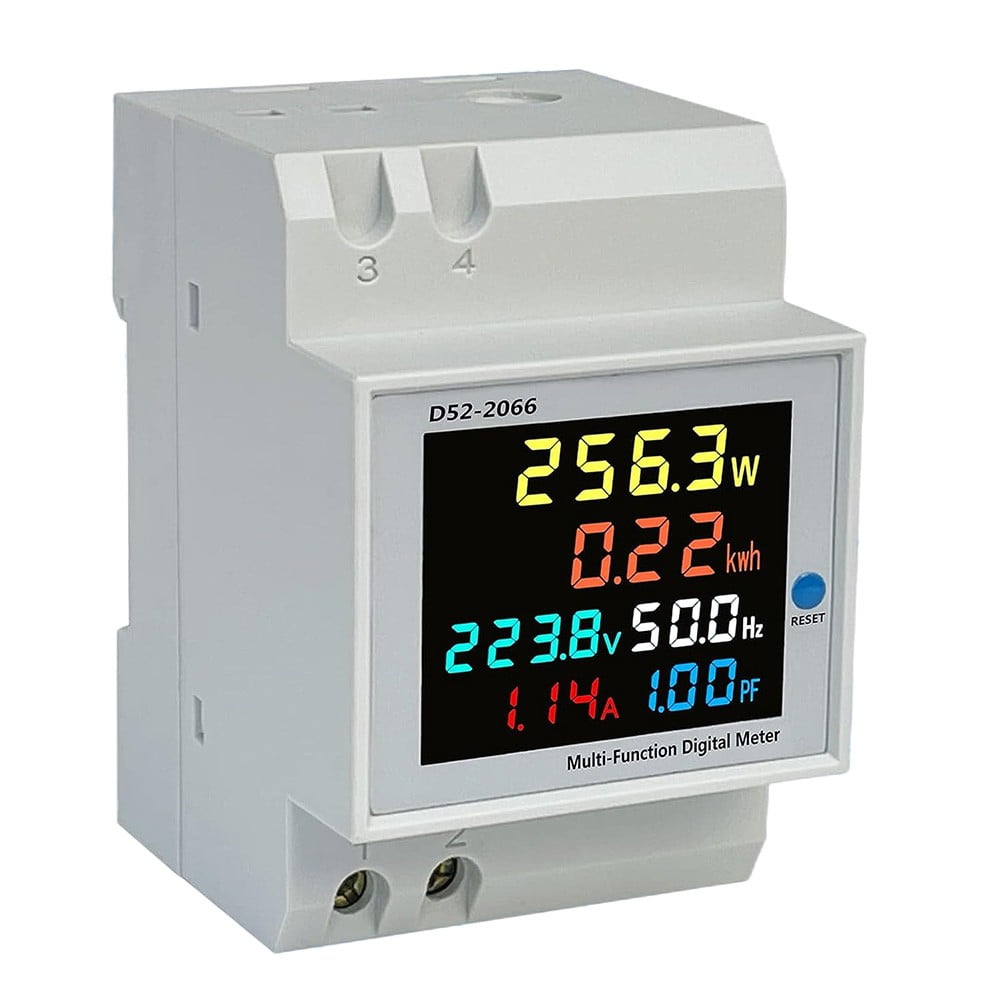 High- for Precision 100A DIN Rail AC Power Meter with Integrated Current Transformer