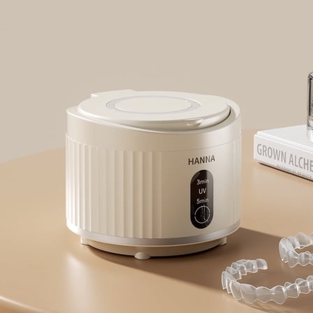 High-frequency Vibration Jewelry & Retainer Cleaner Machine, Multi-Speed & Timer, Portable Stainless Steel Design