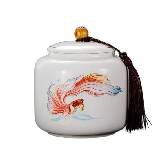 High-grade Ceramic Tea Canister Light Luxury Sealing Canister Household Multifunctional Empty Canister for Loose Leaf Tea, Coffee