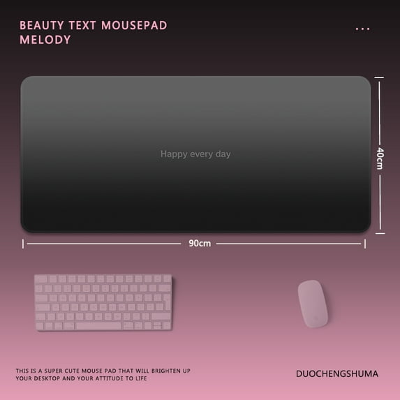 High-grade Gradient Mouse Pads Black And Pink Color Minimalist Style Oversized Morandi Game Office Keyboard Pad