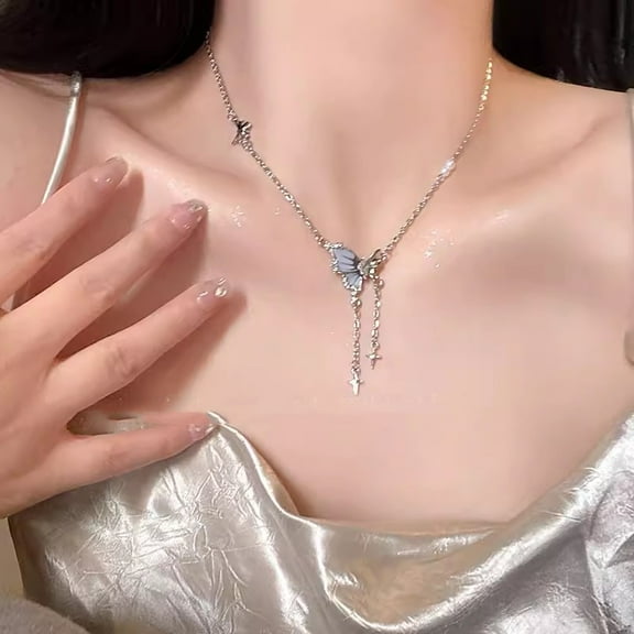 High-grade Popular Butterfly Pearl Necklace For Women Ins Style