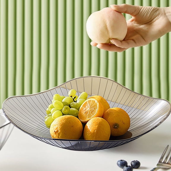 High-grade Transparent Fruit Plate, Fruit Bowl, Decorative Bowl, Large Plastic Serving Bowl Hand Made Candy Snack Bowl for Living Room Restaurant Party