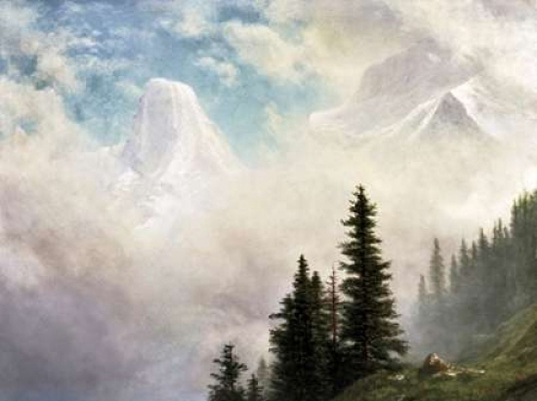 High in the Mountains Canvas Art - Albert Bierstadt (18 x 24)