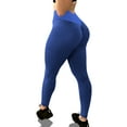 thumbnail image 1 of High&nbsp;Waisted&nbsp;Yoga&nbsp;Pants&nbsp;for&nbsp;Women Stretchy Tummy Control Butt Lifting Booty Ruched Leggings Running Fitness Workout Tights (Blue, Small), 1 of 7