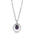 thumbnail image 1 of High polished (no plating) Stainless Steel Chain Pendant with AAA Grade CZ in Amethyst for Women Amethyst Stone Color Style DA300 Size 16.5+2, 1 of 2
