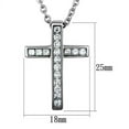 thumbnail image 1 of High polished (no plating) Stainless Steel Chain Pendant with AAA Grade CZ in Clear, 1 of 1