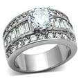 thumbnail image 1 of High polished (no plating) Stainless Steel Ring with AAA Grade CZ in Clear for Women Clear Stone Color Style TK1232 Size 5, 1 of 4
