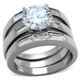 thumbnail image 1 of High polished (no plating) Stainless Steel Ring with AAA Grade CZ in Clear for Women Clear Stone Color Style TK1436 Size 5, 1 of 4