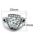 thumbnail image 1 of High polished (no plating) Stainless Steel Ring with AAA Grade CZ in Clear for Women Clear Stone Color Style TK1528 Size 10, 1 of 3