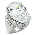 thumbnail image 1 of High polished (no plating) Stainless Steel Ring with AAA Grade CZ in Clear for Women Clear Stone Color Style TK184 Size 6, 1 of 5
