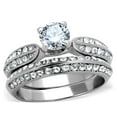 thumbnail image 1 of High polished (no plating) Stainless Steel Ring with AAA Grade CZ in Clear for Women Clear Stone Color Style TK1920 Size 5, 1 of 4