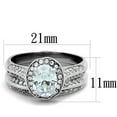 thumbnail image 1 of High polished (no plating) Stainless Steel Ring with AAA Grade CZ in Clear for Women Clear Stone Color Style TK1W163 Size 6, 1 of 3