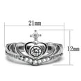 thumbnail image 1 of High polished (no plating) Stainless Steel Ring with AAA Grade CZ in Clear for Women Clear Stone Color Style TK2870 Size 8, 1 of 3