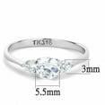 thumbnail image 1 of High polished (no plating) Stainless Steel Ring with AAA Grade CZ in Clear for Women Clear Stone Color Style TK3431 Size 5, 1 of 3