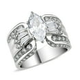 thumbnail image 1 of High polished (no plating) Stainless Steel Ring with AAA Grade CZ in Clear for Women Style TK3777 Size 8, 1 of 5