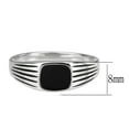 thumbnail image 1 of High polished (no plating) Stainless Steel Ring with Epoxy in Jet for Women Style TK3772 Size 8, 1 of 4