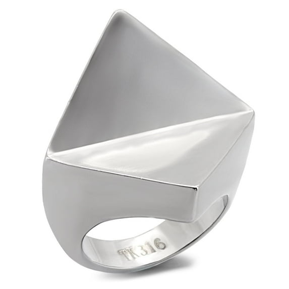 High polished (no plating) Stainless Steel Ring with No Stone for Women Minimalist Theme No Stone Stone Color Style TK136 Size 6
