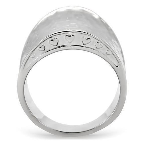 High polished (no plating) Stainless Steel Ring with No Stone for Women Minimalist Theme No Stone Stone Color Style TK140 Size 7